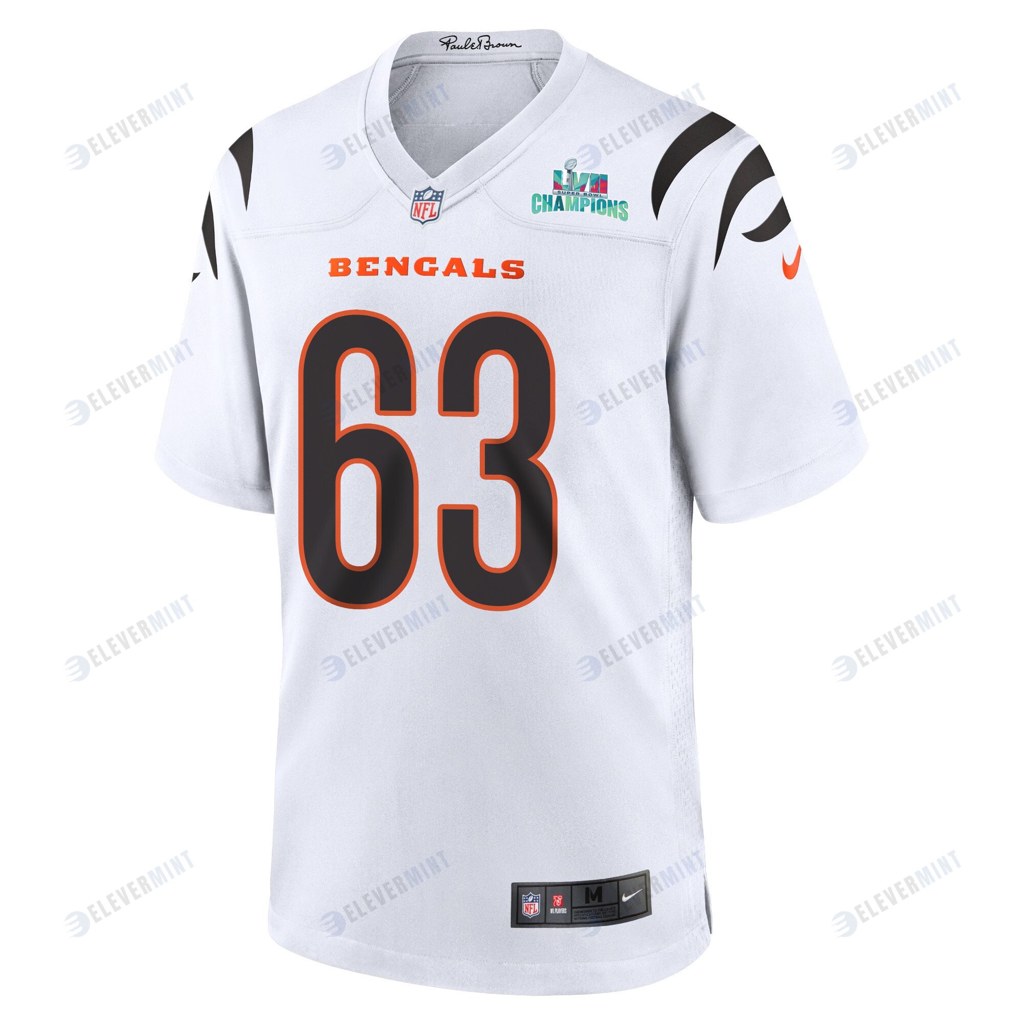 Trey Hill 63 Cincinnati Bengals Super Bowl LVII Champions Men Game Jersey - White