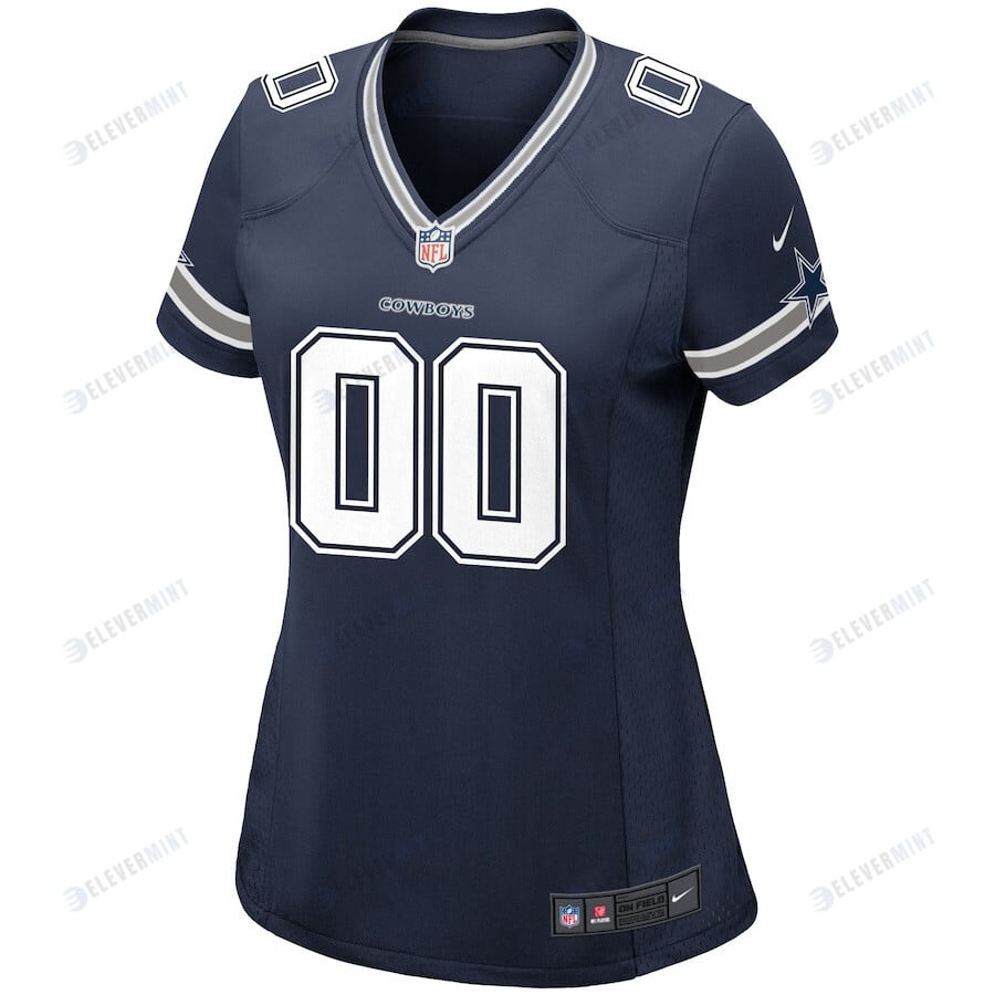 Dallas Cowboys Women's Custom 00 Game Jersey - Navy