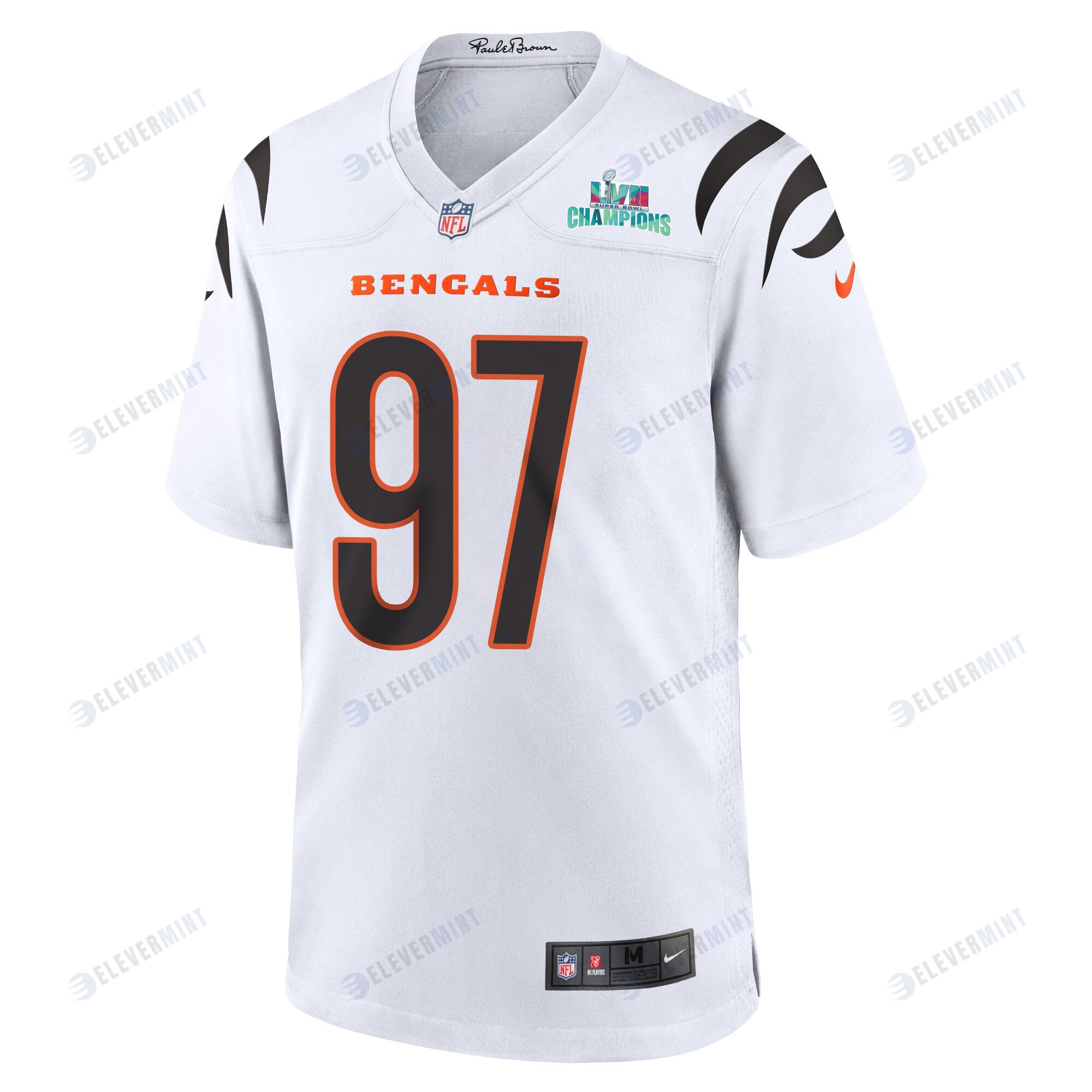 Jay Tufele 97 Cincinnati Bengals Super Bowl LVII Champions Men Game Jersey - White