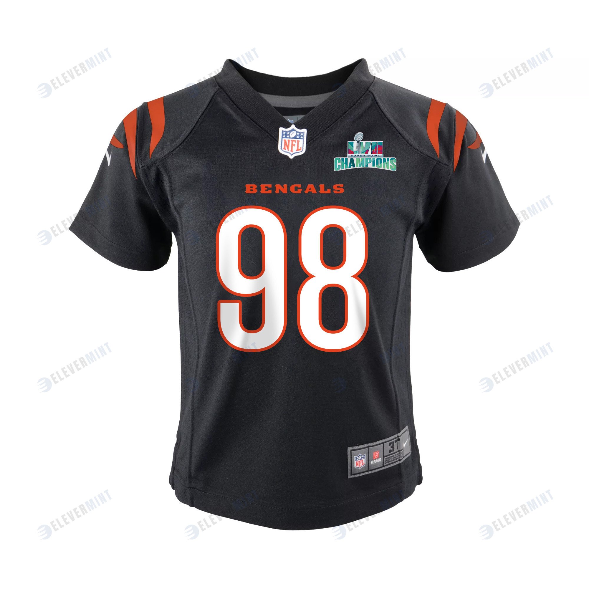 DJ Reader 98 Cincinnati Bengals Super Bowl LVII Champions Youth Game Jersey - Black