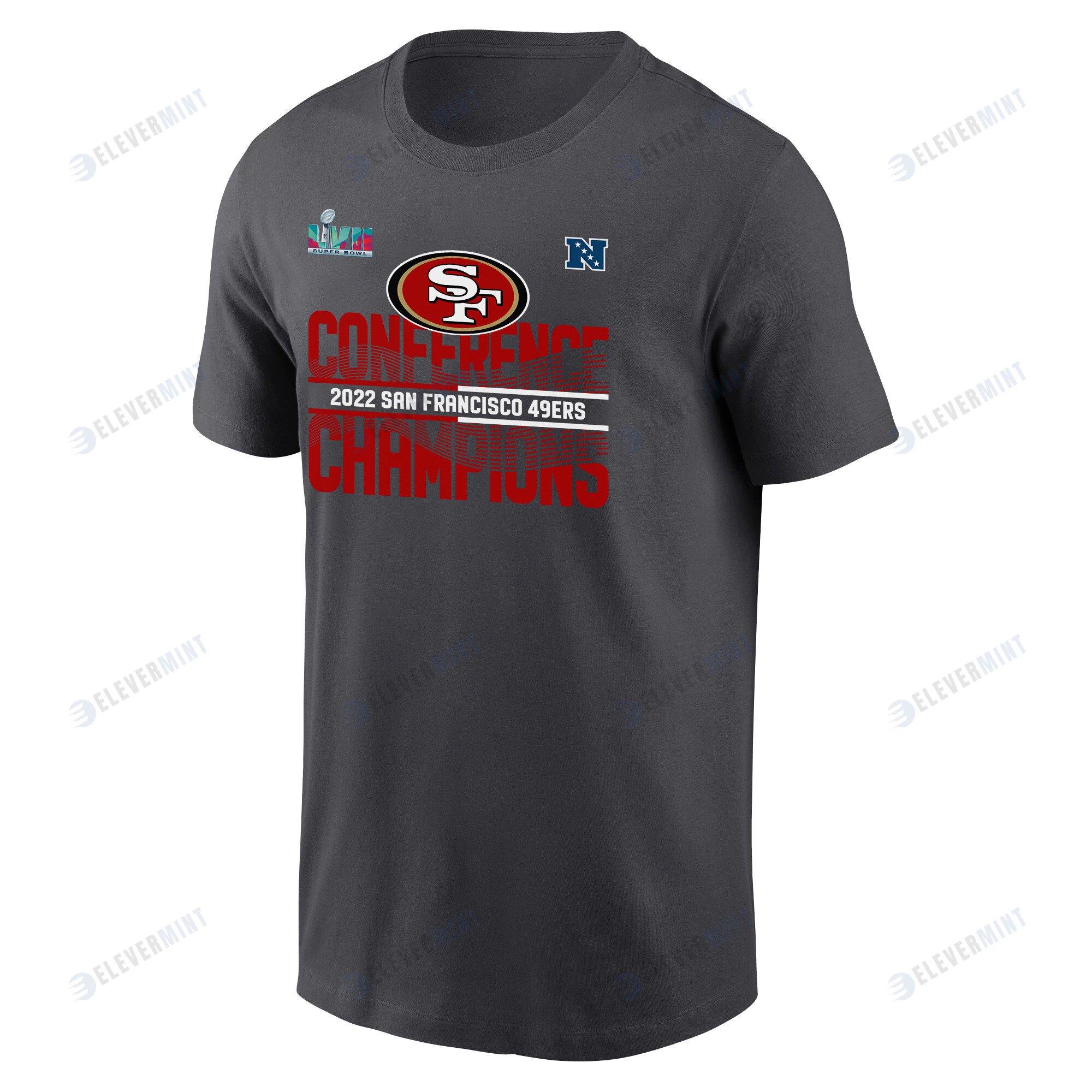 San Francisco 49ers 2022 NFC Conference Champions T-Shirt - Anthracite