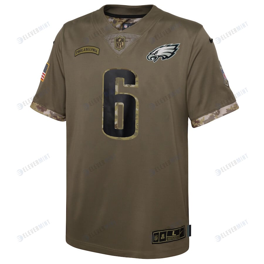 DeVonta Smith Philadelphia Eagles 2022 Salute To Service Player Limited Jersey - Olive