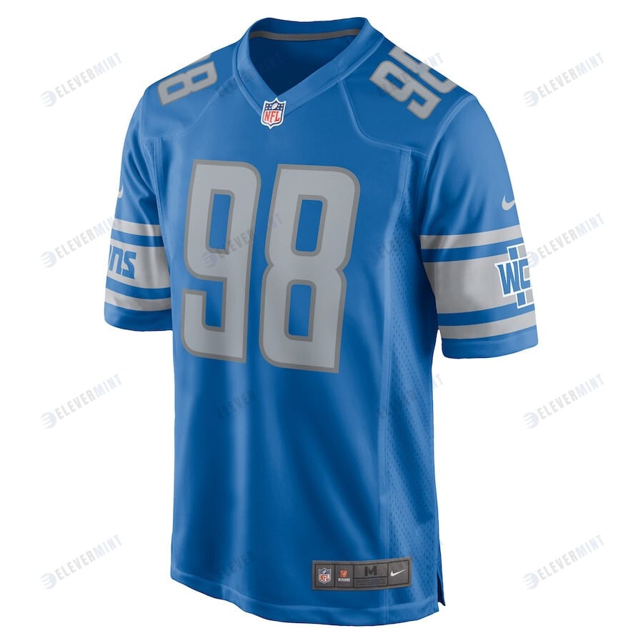 Isaiah Buggs 98 Detroit Lions Player Game Jersey - Blue