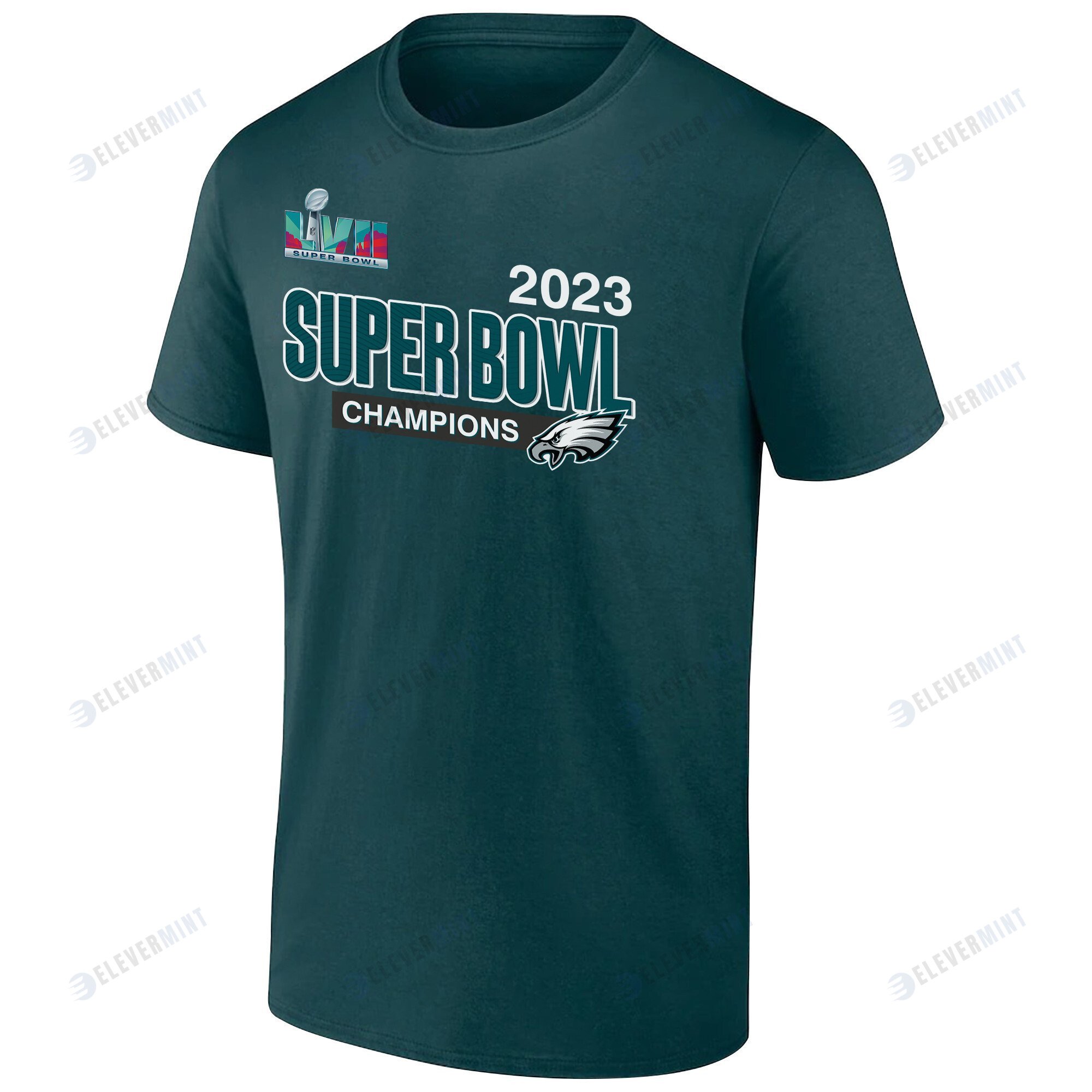 Philadelphia Eagles Super Bowl LVII Champions Divide & Conquer T-Shirt - Midnight Green