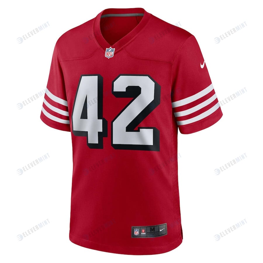 Ronnie Lott 42 San Francisco 49ers Retired Alternate Game Jersey - Scarlet