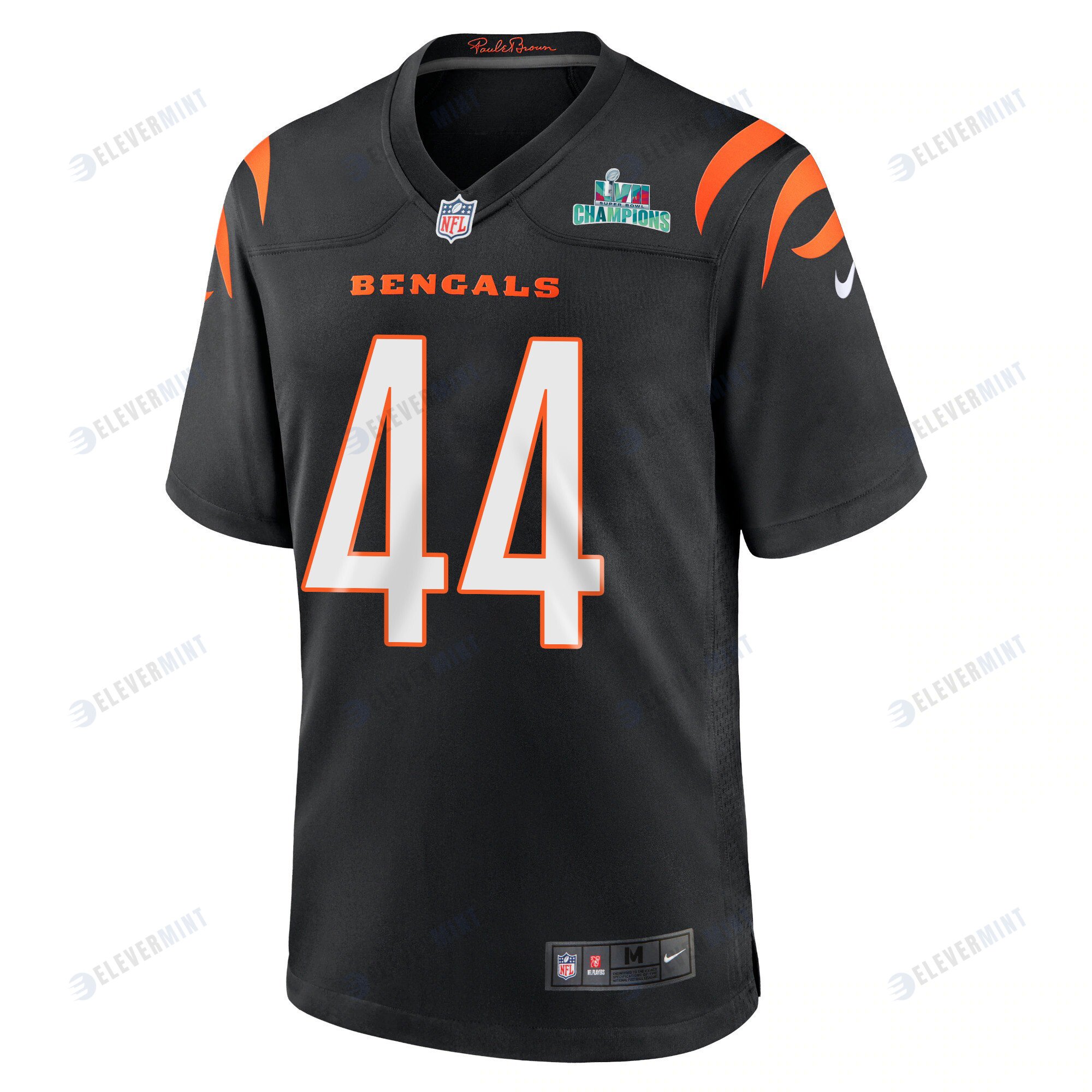 Clay Johnston 44 Cincinnati Bengals Super Bowl LVII Champions Men Game Jersey - Black