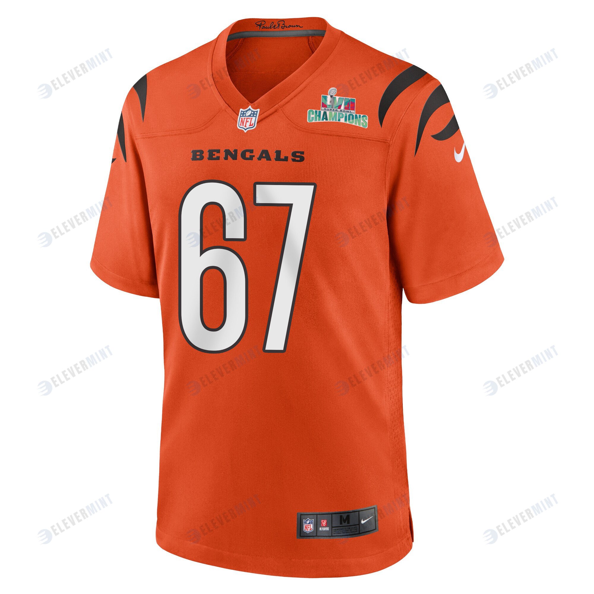 Cordell Volson 67 Cincinnati Bengals Super Bowl LVII Champions Men Alternate Game Jersey - Orange