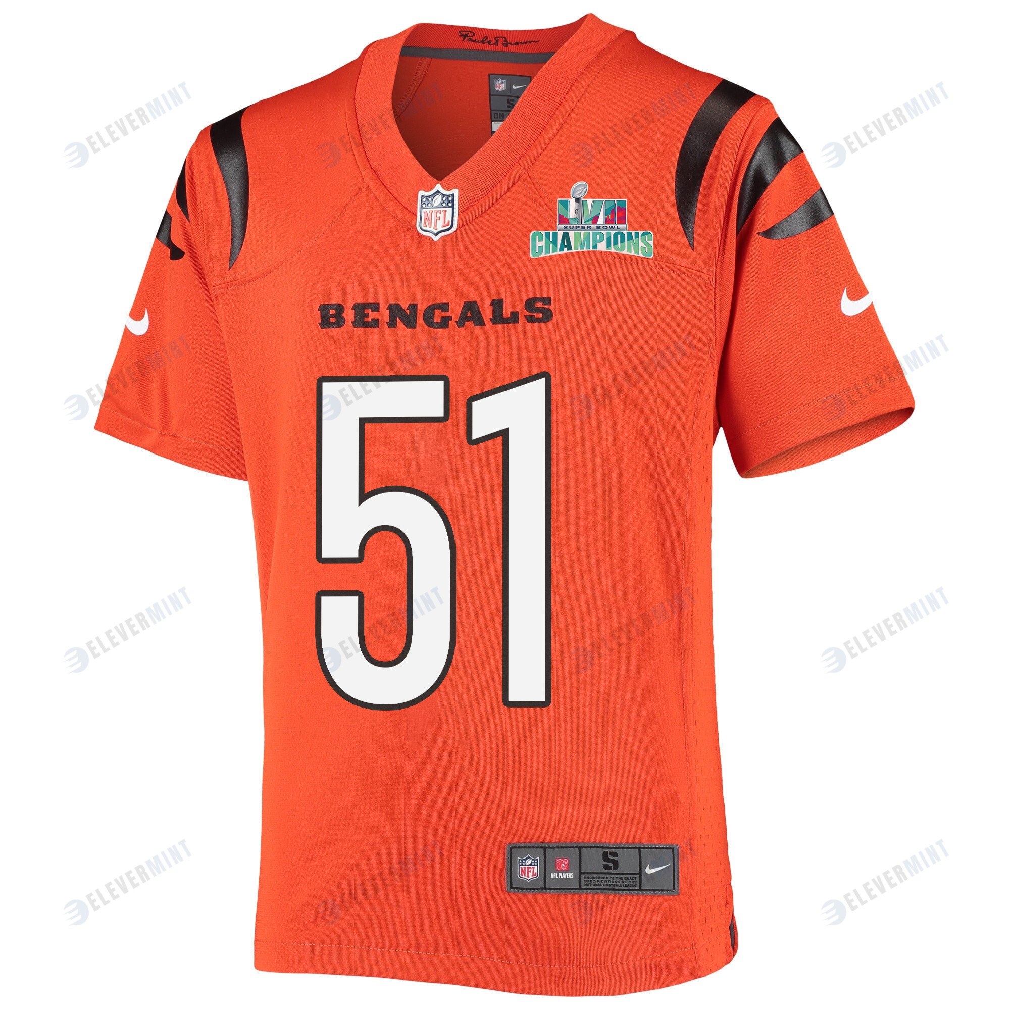 Markus Bailey 51 Cincinnati Bengals Super Bowl LVII Champions Youth Alternate Game Jersey - Orange