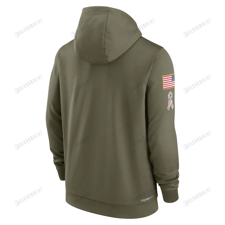 Detroit Lions 2022 Salute to Service Therma Performance Pullover Men Hoodie - Olive