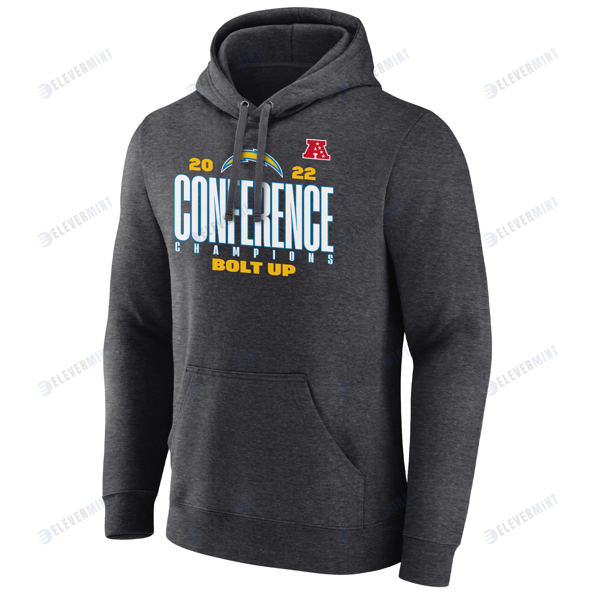 Los Angeles Chargers AFC Conference Champions Bolt Up Black Pullover Hoodie