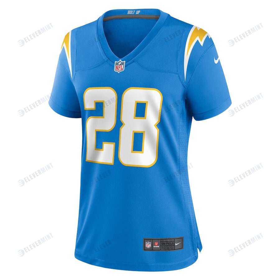 Isaiah Spiller 28 Los Angeles Chargers Women's Game Jersey - Powder Blue