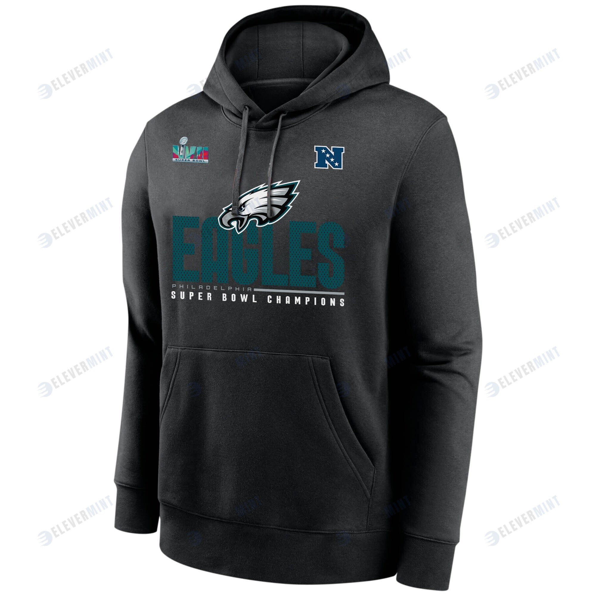 Philadelphia Eagles Super Bowl LVII Champions Black Pullover Hoodie