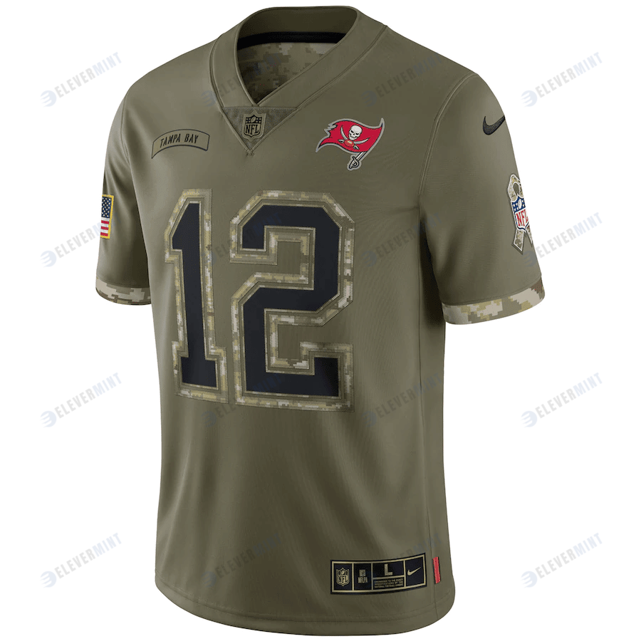 Tom Brady Tampa Bay Buccaneers 2022 Salute To Service Limited Jersey - Olive