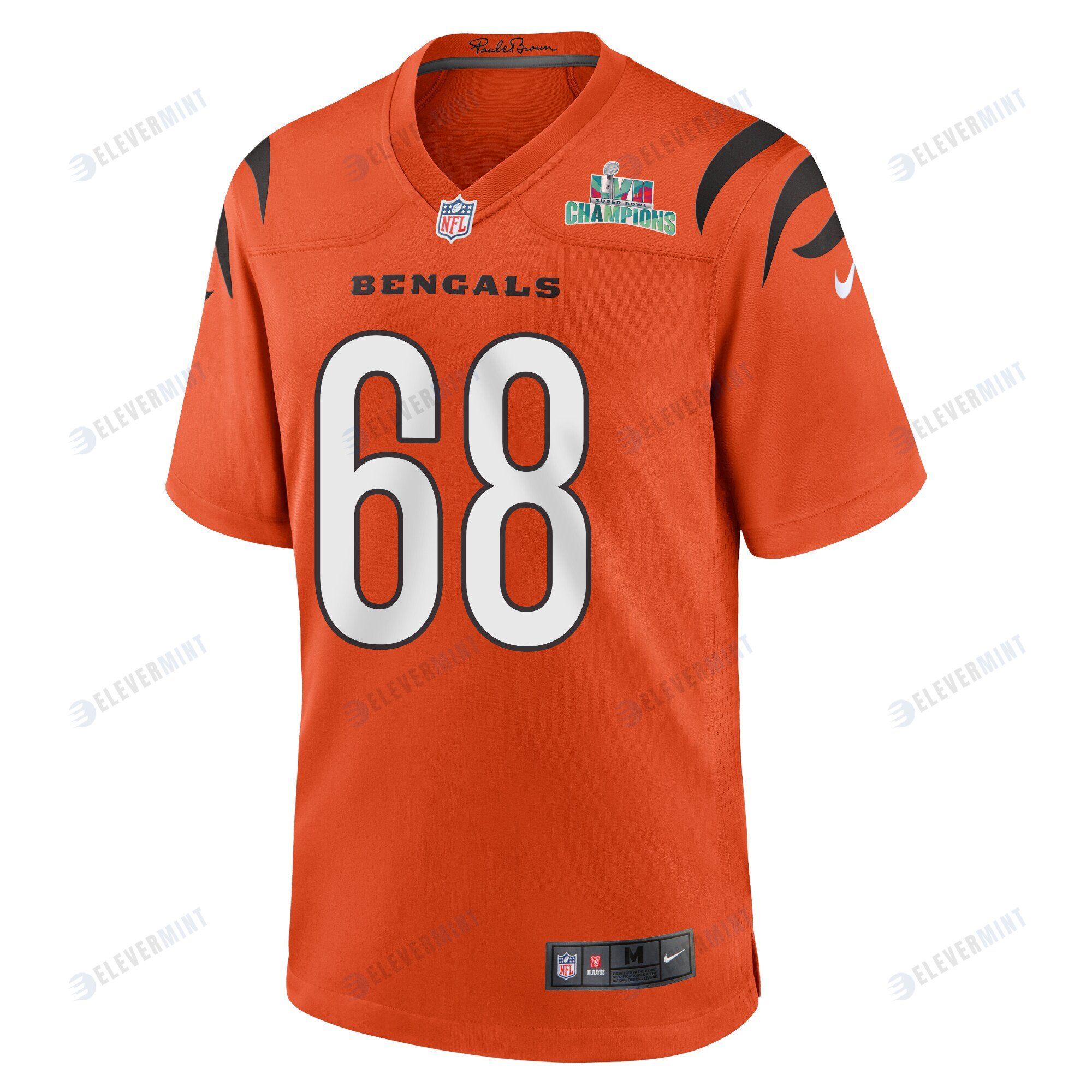 Josh Tupou 68 Cincinnati Bengals Super Bowl LVII Champions Men Alternate Game Jersey - Orange