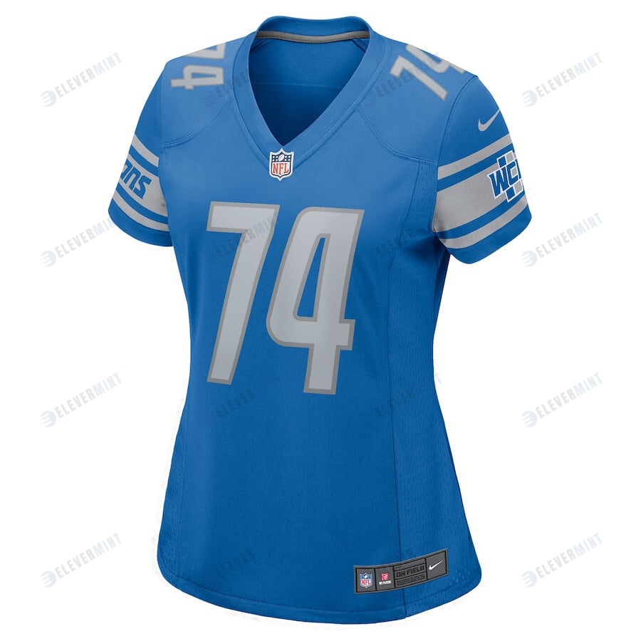 Kayode Awosika 74 Detroit Lions Women Home Game Jersey - Blue