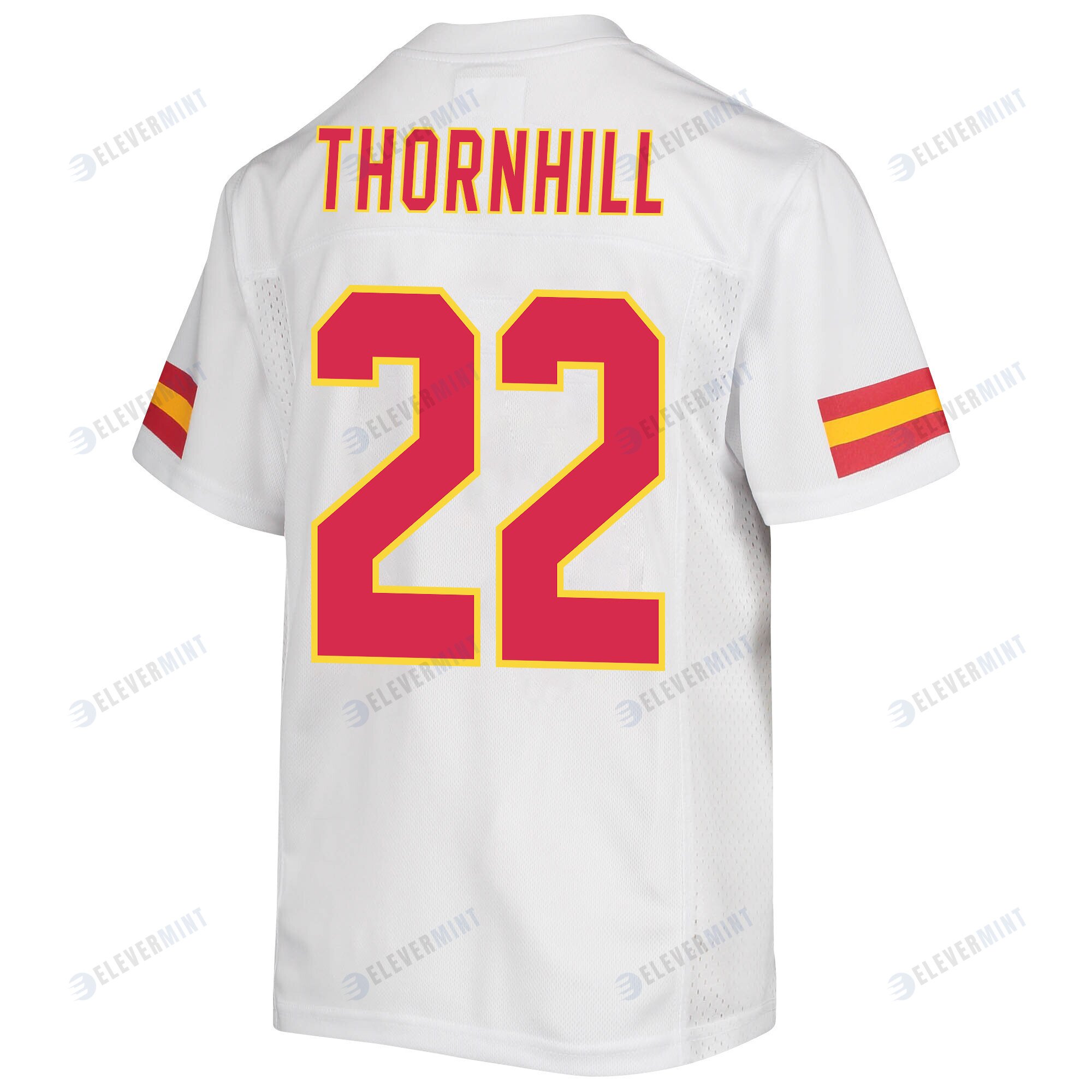 Juan Thornhill 22 Kansas City Chiefs Super Bowl LVII Champions 3 Stars Youth Game Jersey - White