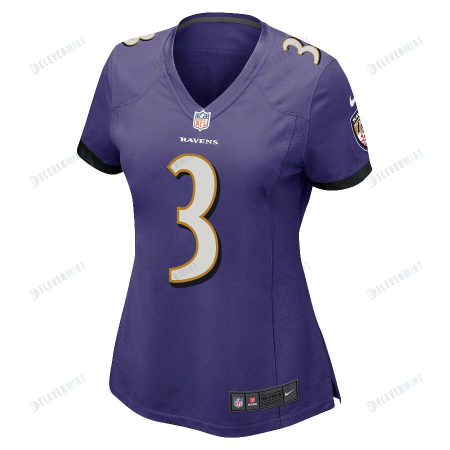 Odell Beckham Jr. 3 Baltimore Ravens Game Women Jersey - Purple