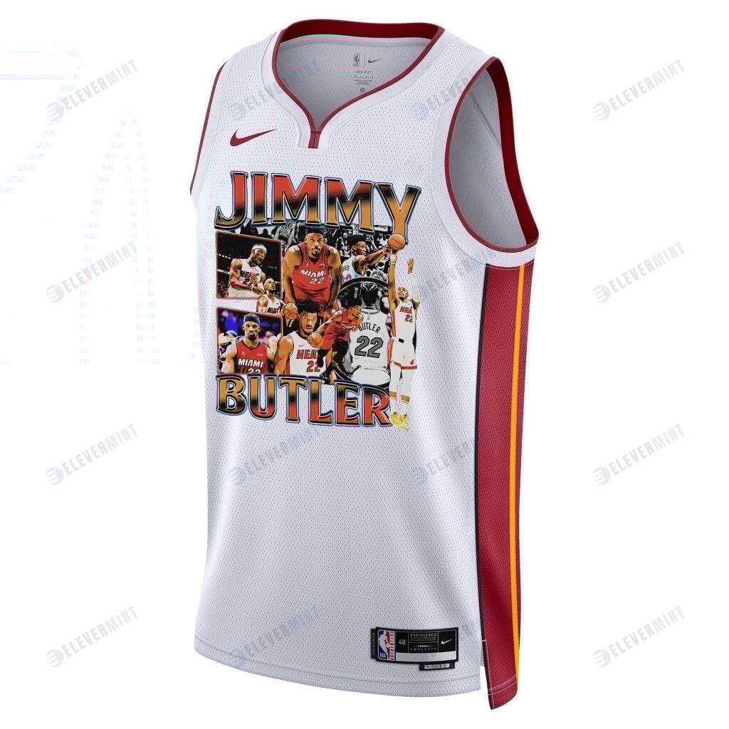 Jimmy Butler 22 Miami Heat Scoring Machine 2023 NBA Champions Swingman Jersey - White