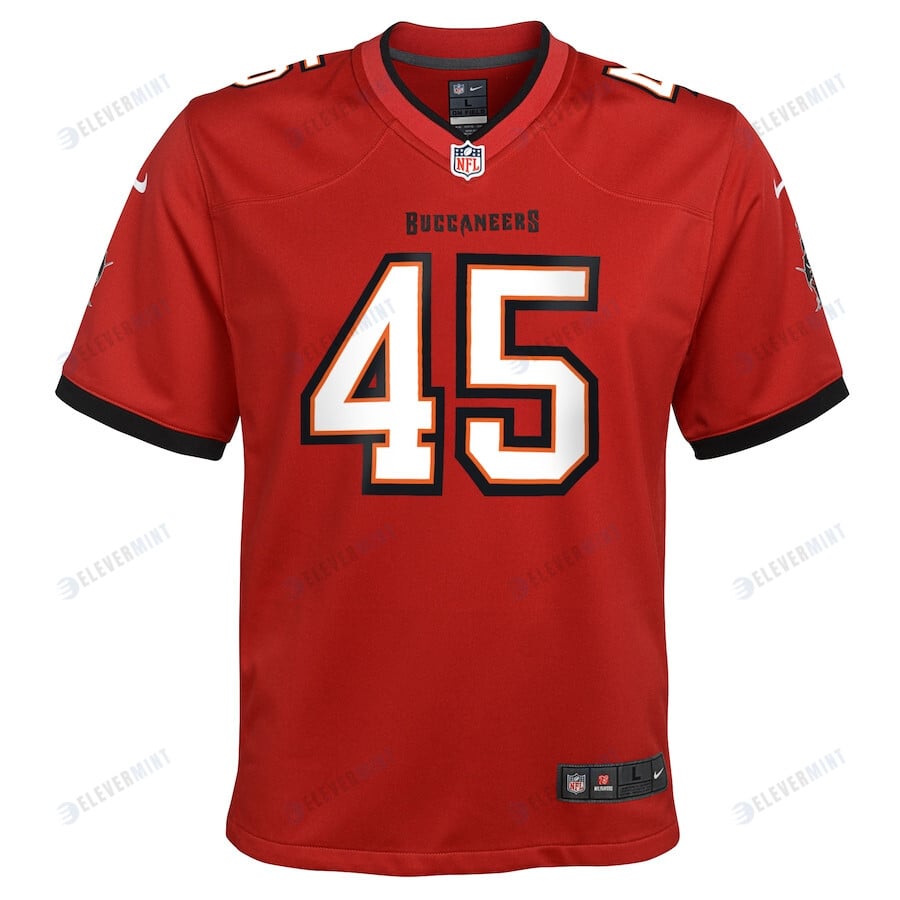 Devin White 45 Tampa Bay Buccaneers Youth Game Jersey - Red