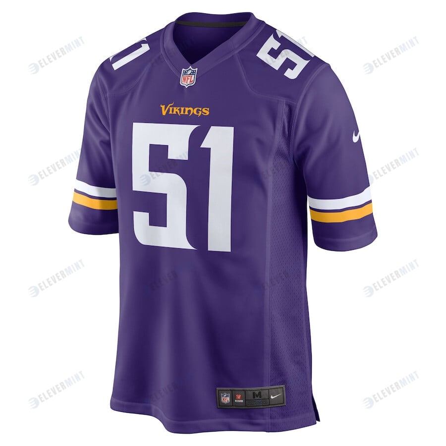 Benton Whitley 51 Minnesota Vikings Home Game Player Jersey - Purple