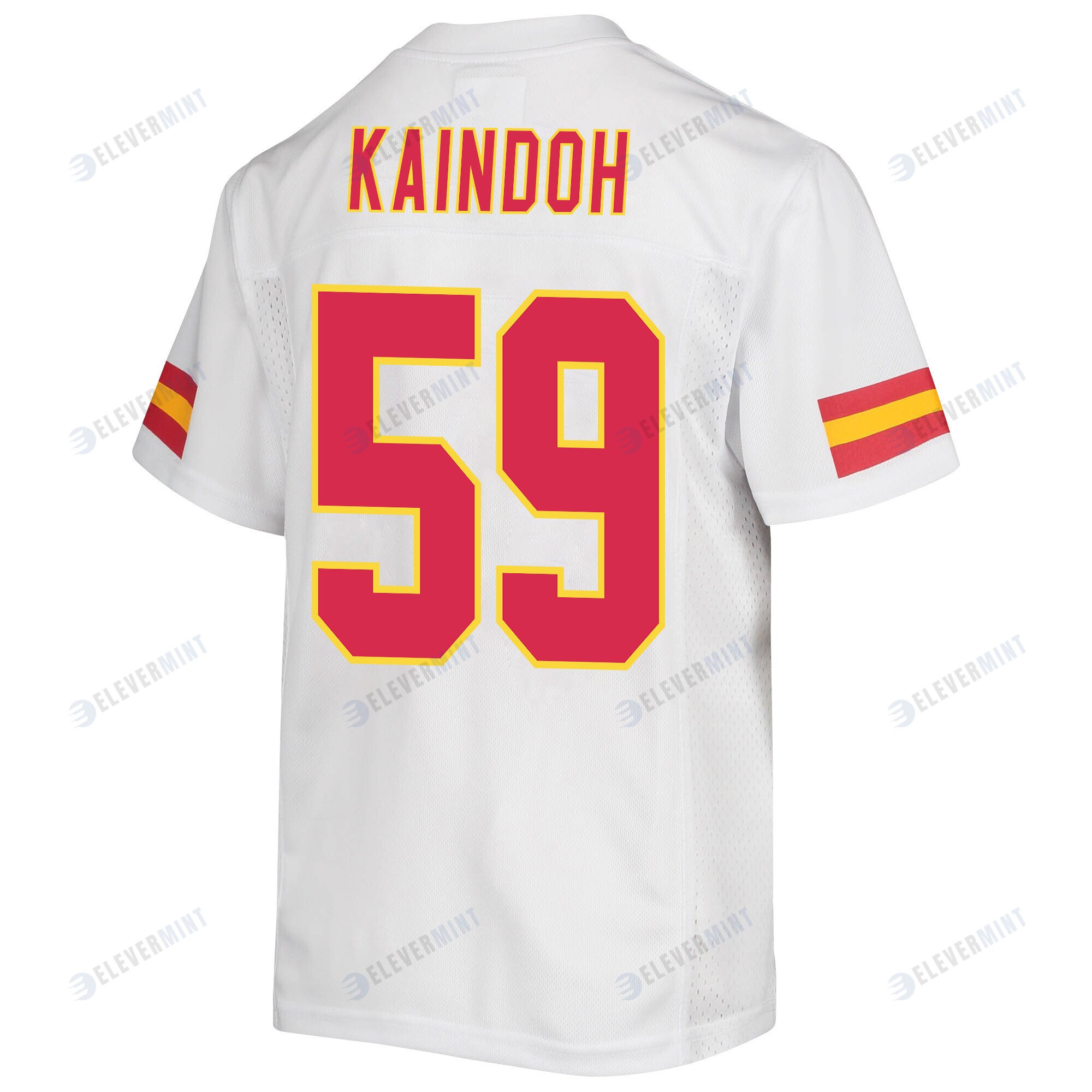 Joshua Kaindoh 59 Kansas City Chiefs Super Bowl LVII Champions 3 Stars Youth Game Jersey - White