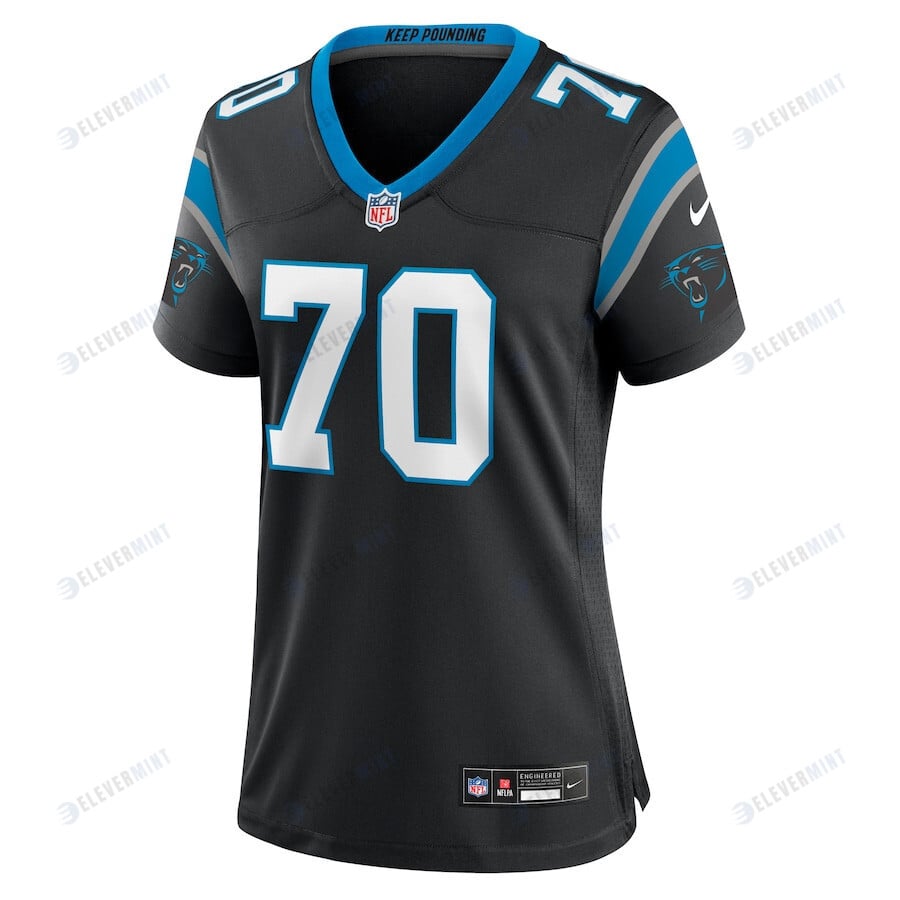 Brady Christensen 70 Carolina Panthers Women's Team Game Jersey - Black