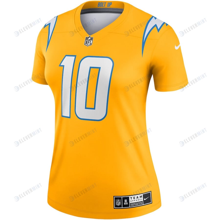 Justin Herbert 10 Los Angeles Chargers Women's Inverted Legend Jersey - Gold