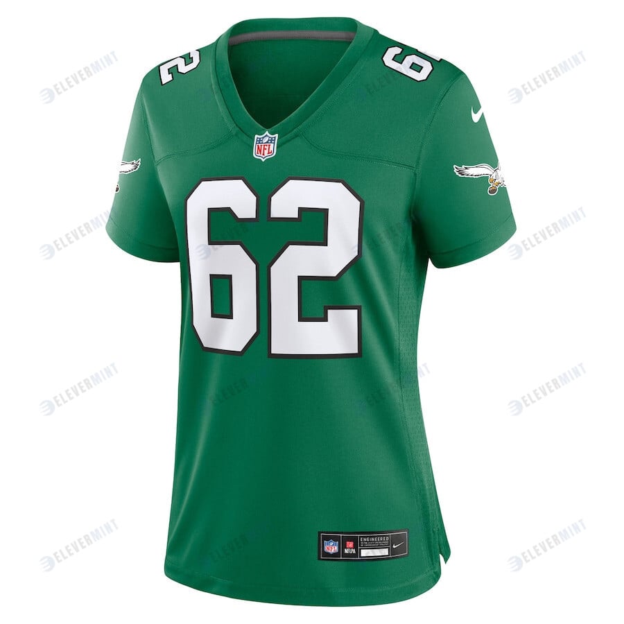 Jason Kelce 62 Philadelphia Eagles Alternate Game Women Jersey - Kelly Green