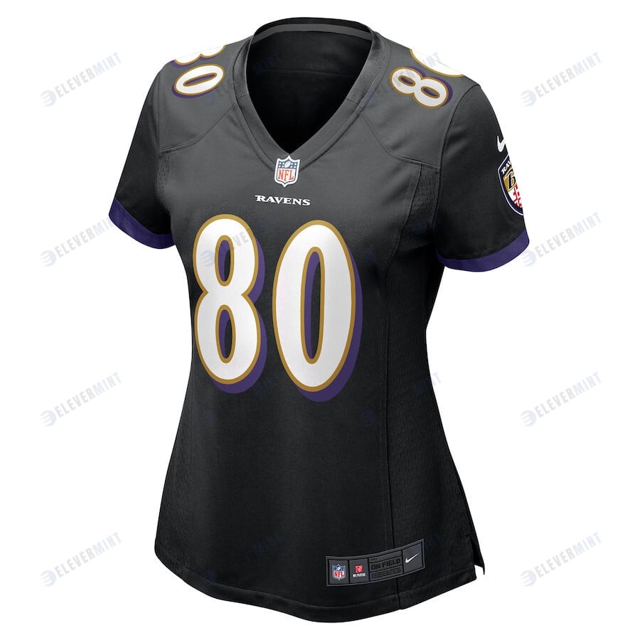Isaiah Likely 80 Baltimore Ravens Women's Alternate Game Jersey - Black