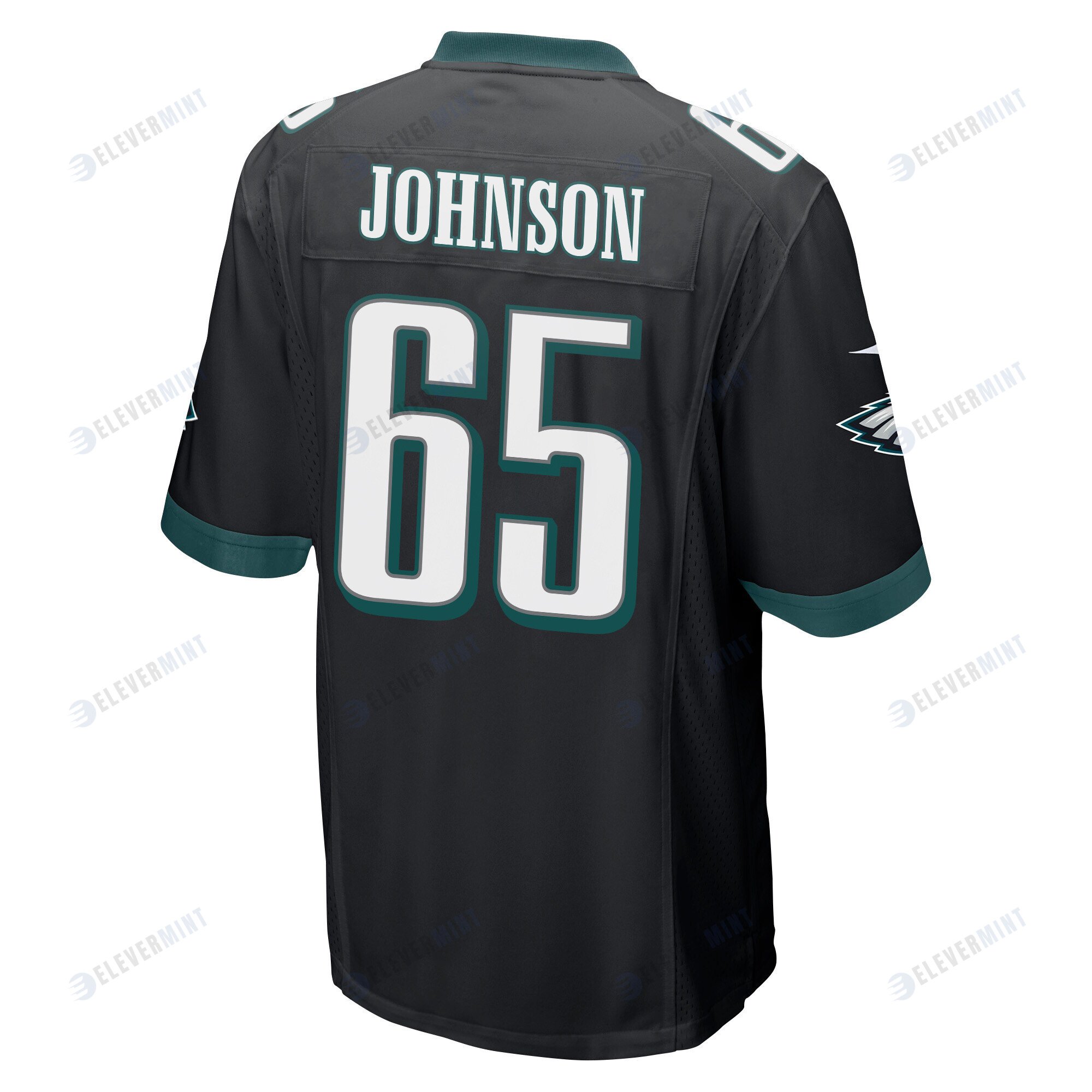 Lane Johnson 65 Philadelphia Eagles Super Bowl LVII Champions 2 Stars Men Game Jersey - Black