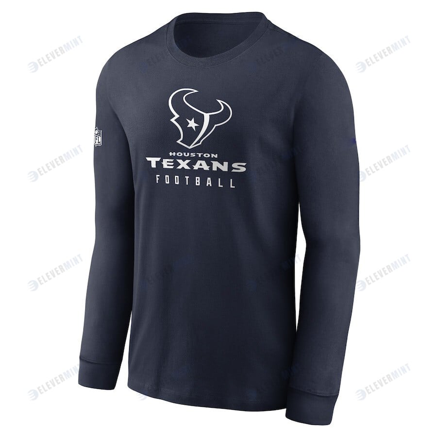 Houston Texans Sideline Performance Long Sleeve T-Shirt - Navy