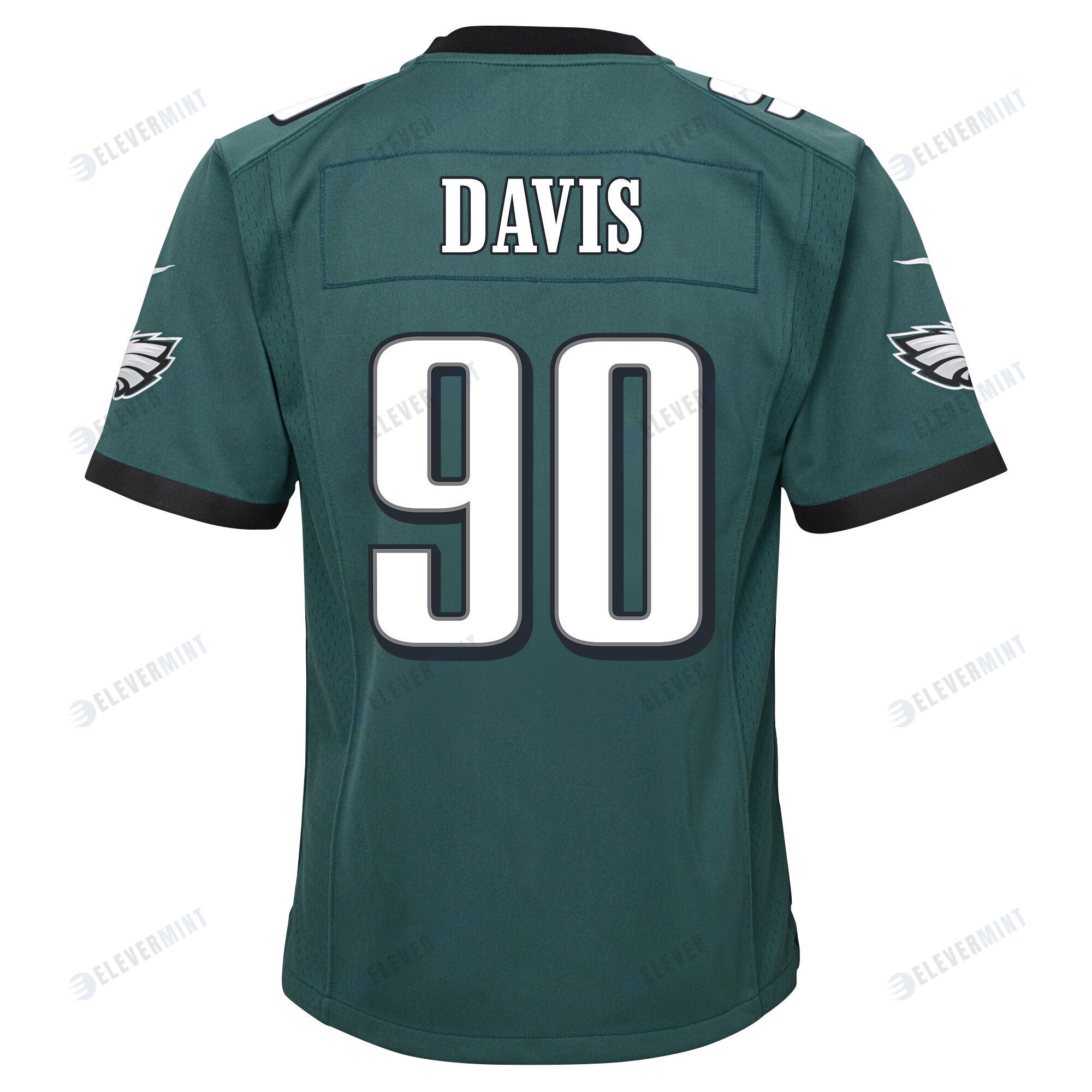 Jordan Davis 90 Philadelphia Eagles Super Bowl LVII Champions 2 Stars 2 Stars Youth Game Jersey - Black