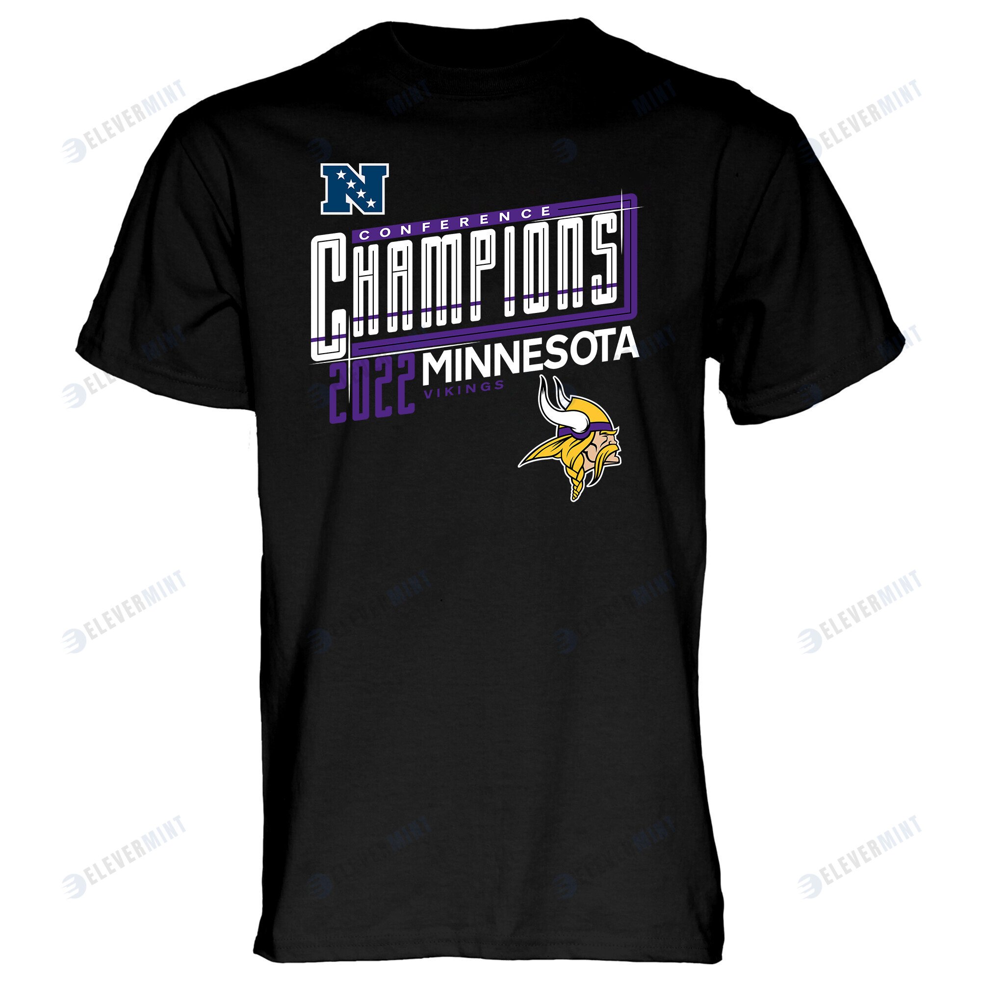 Minnesota Vikings 2022 NFC Conference Champions Kick T-Shirt - Black