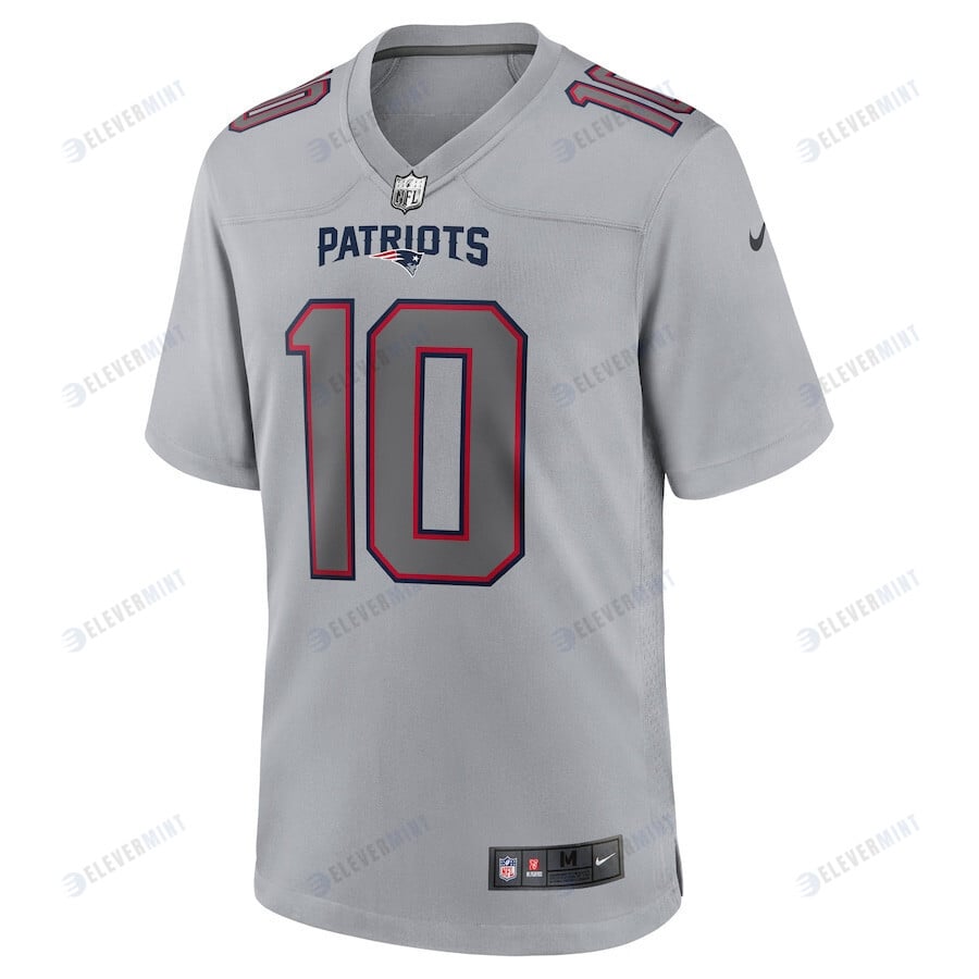 Mac Jones 10 New England Patriots Men Atmosphere Fashion Game Jersey - Gray