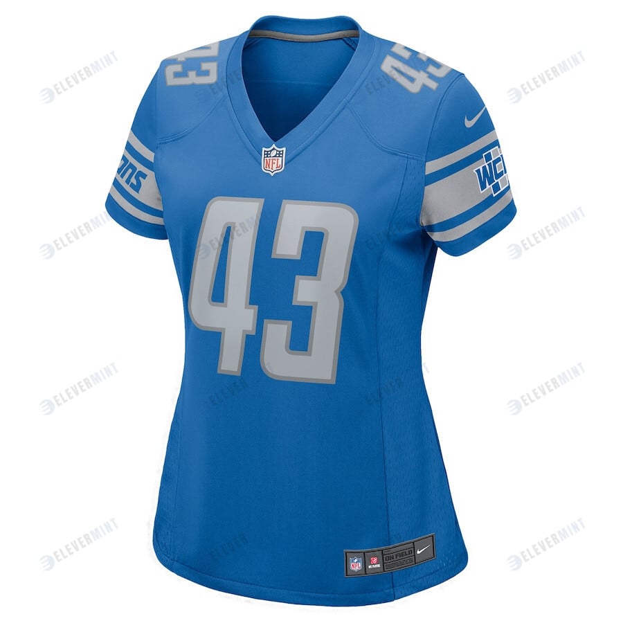 Khalil Dorsey 43 Detroit Lions Women Home Game Jersey - Blue