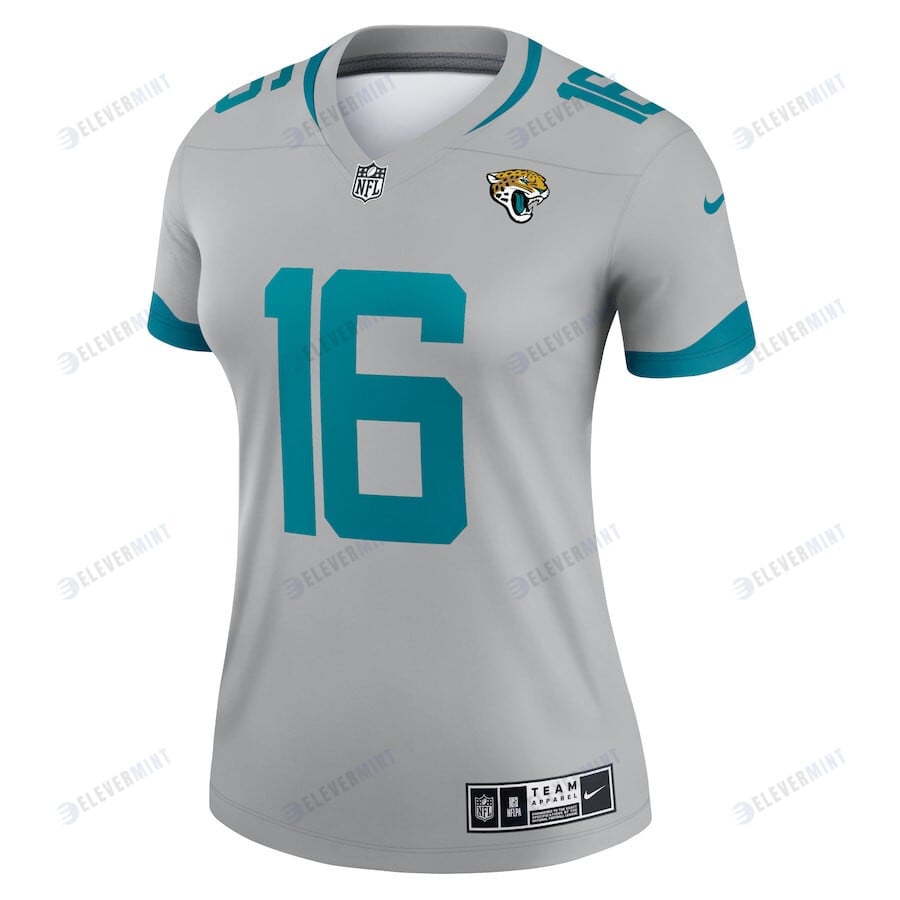 Trevor Lawrence 16 Jacksonville Jaguars Women's Inverted Legend Game Jersey - Silver