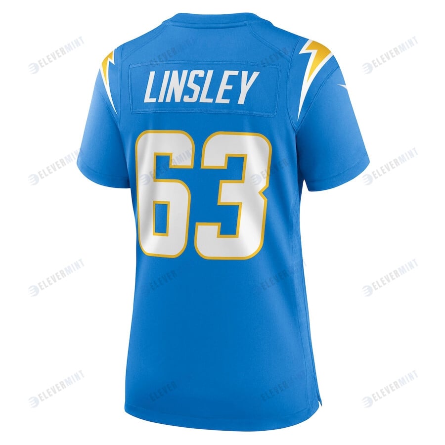 Corey Linsley 63 Los Angeles Chargers Women's Game Player Jersey - Powder Blue