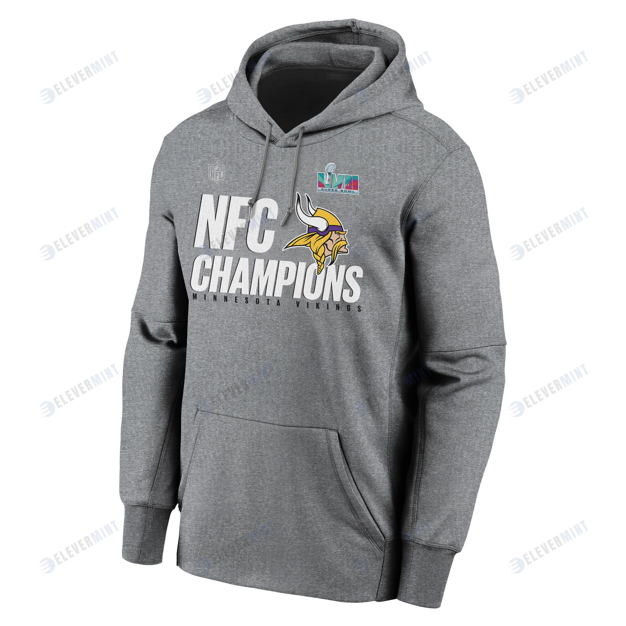 Minnesota Vikings NFC Conference Champions Light Grey Pullover Hoodie