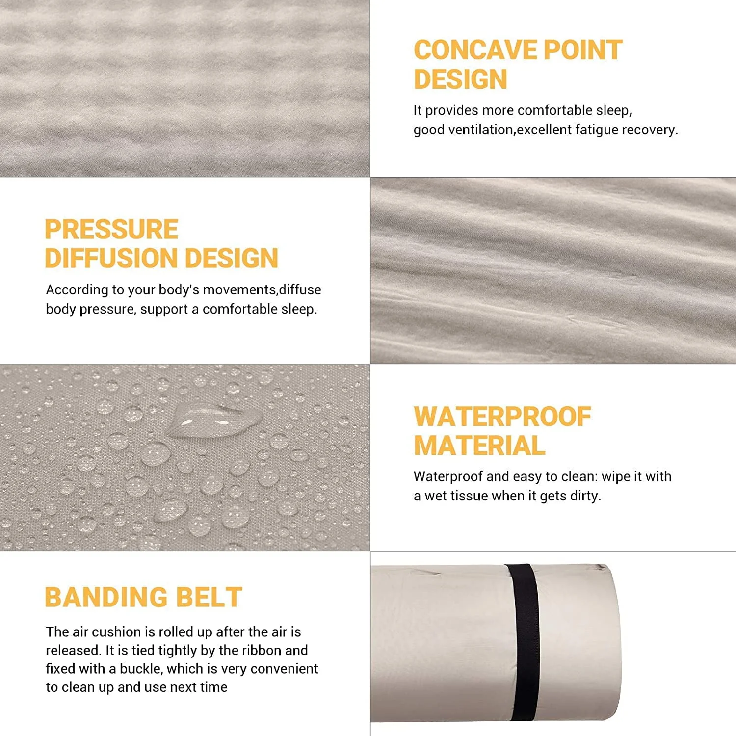 KingCamp KingCamp Self-Inflating Sleeping Pad Queen Size Foam Mat Camping Mattress with 2 Pillows for Outdoors 78” x 51.2”