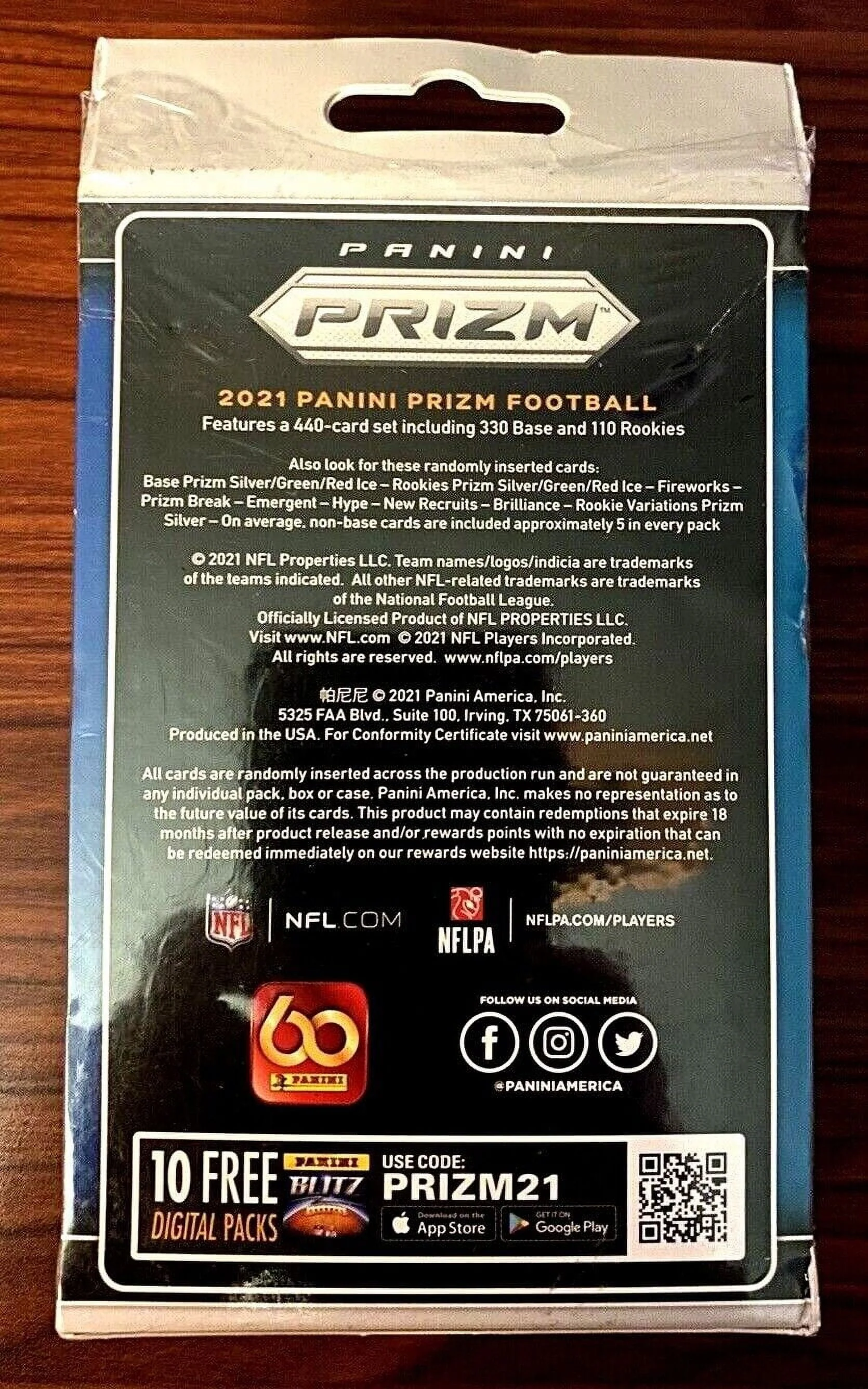 1 NEW 2021-22 Panini Prizm NFL Football Cards Factory Sealed HANGER BOX - HOT
