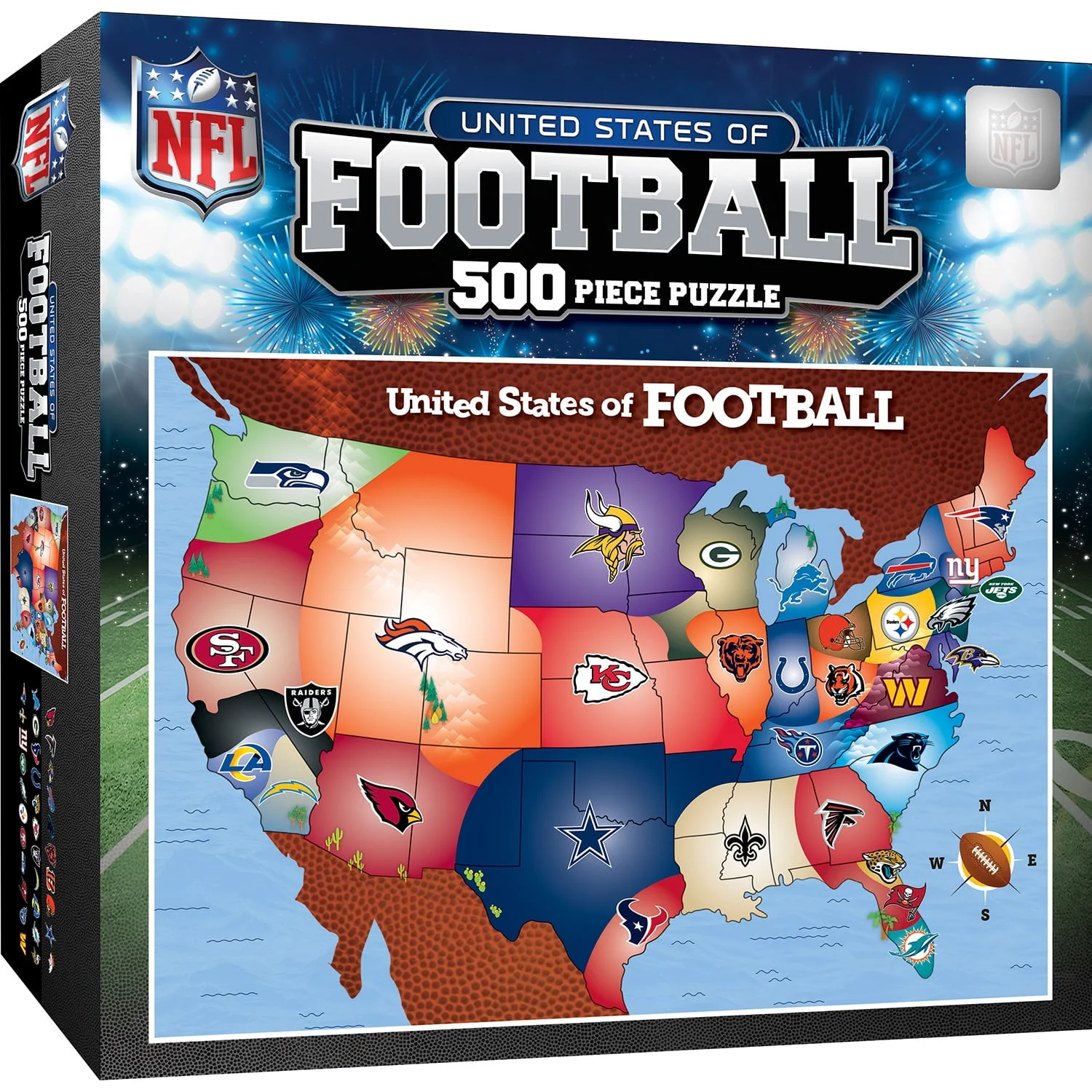 MasterPieces Adult Jigsaw Puzzle - NFL League Map 500 Pieces