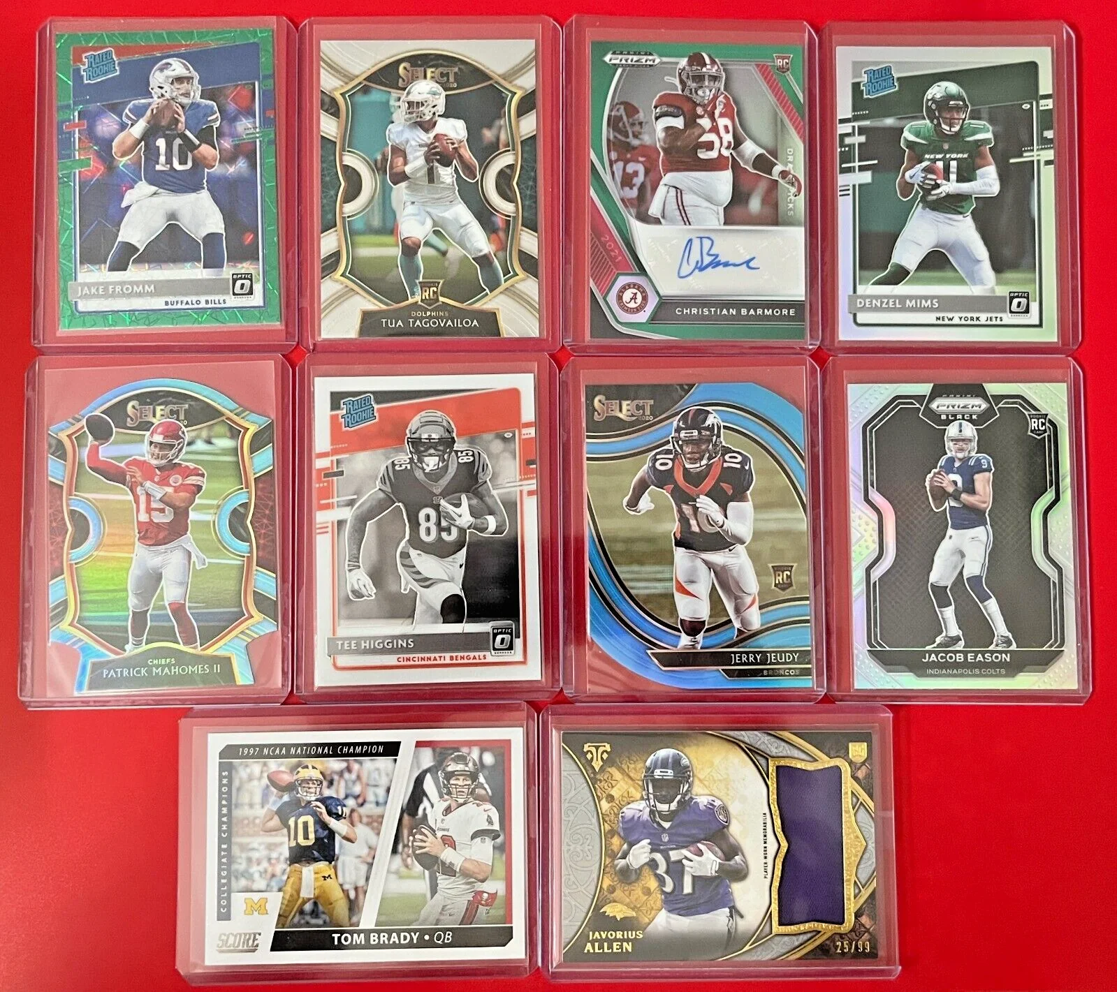 NFL FOOTBALL Hot Packs - 20 Cards - 10 Rookies - Look for Autos - Mem - 1/1