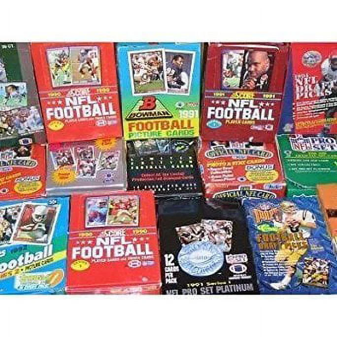 300 Vintage NFL Football Cards in Old Sealed Wax Packs - Perfect for New Collectors