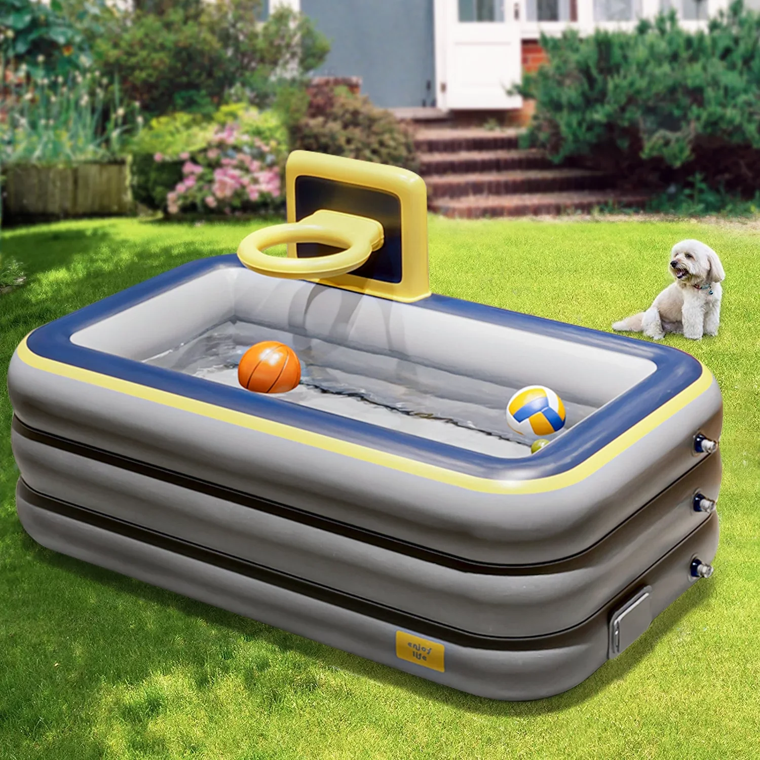 SPOWAY Blow up Pool, Inflatable Pool for Kids, Swimming Pool, Swim Center Family Inflatable Pool for Ages 6+