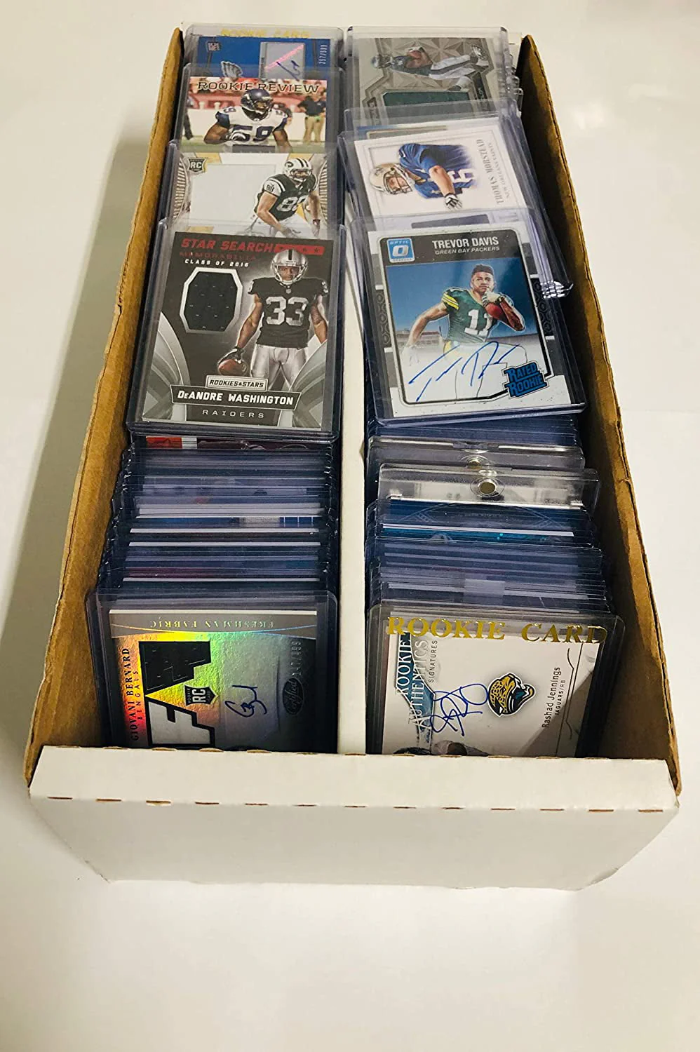 10 Football NFL Jersey Autograph Card Collectible Box Lot