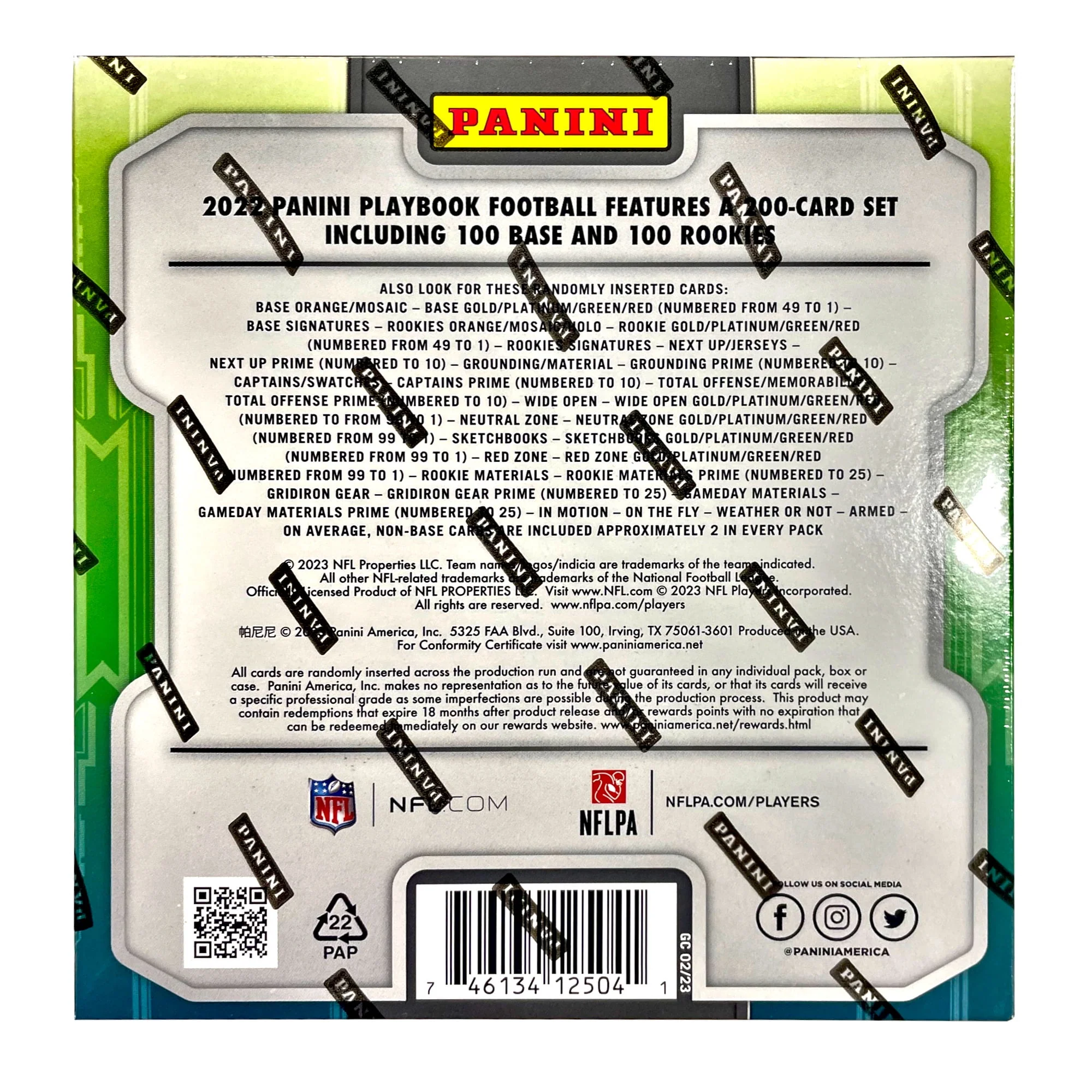 2022 Panini Playbook NFL Football Trading Cards Mega Box