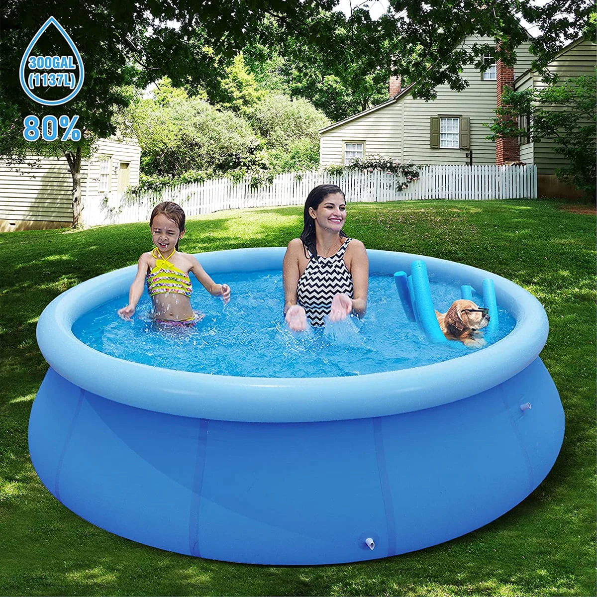 Inflatable Swimming Pool - Above Ground Pool Outdoor for Kids and Adults, Kiddie Pool Swimming Pool for Family Fun, Blow up Outdoor Pool for Garden, Backyard, Summer Water Party 6ft x 29in