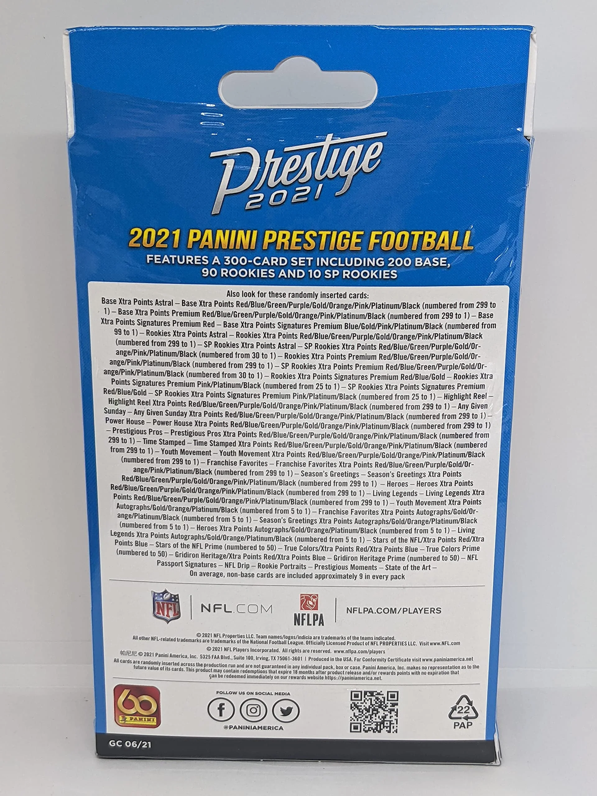 2021 Panini Prestige NFL Football Hanger Box - 60 Cards