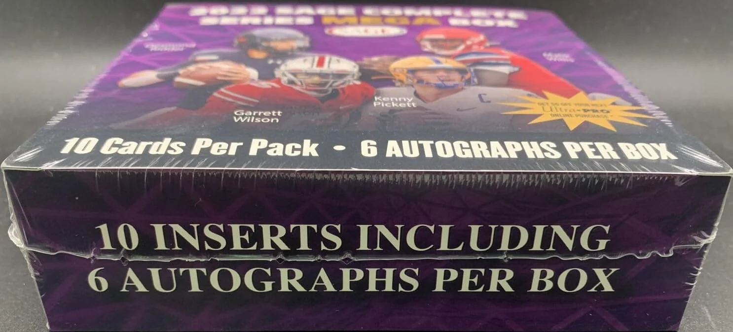 NFL 2022 Hit Complete Football Trading Card MEGA Box (10 Packs, 6 Autographs)