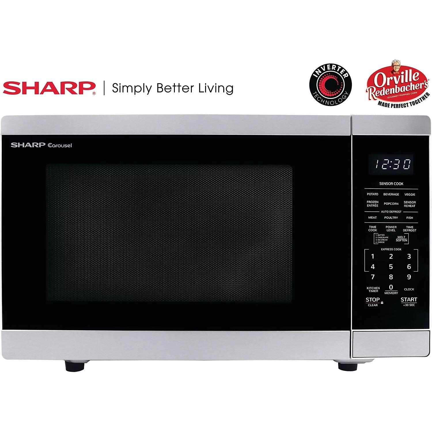Sharp 1.4 CF Countertop Microwave Oven, Orville Redenbacher's Certified
